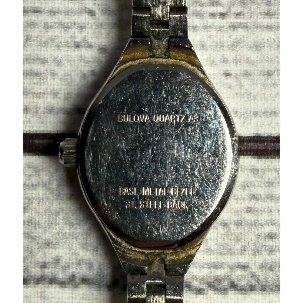 Caravelle by Bulova Womens Watch Silver Tone Oval‎ White Dial Quartz